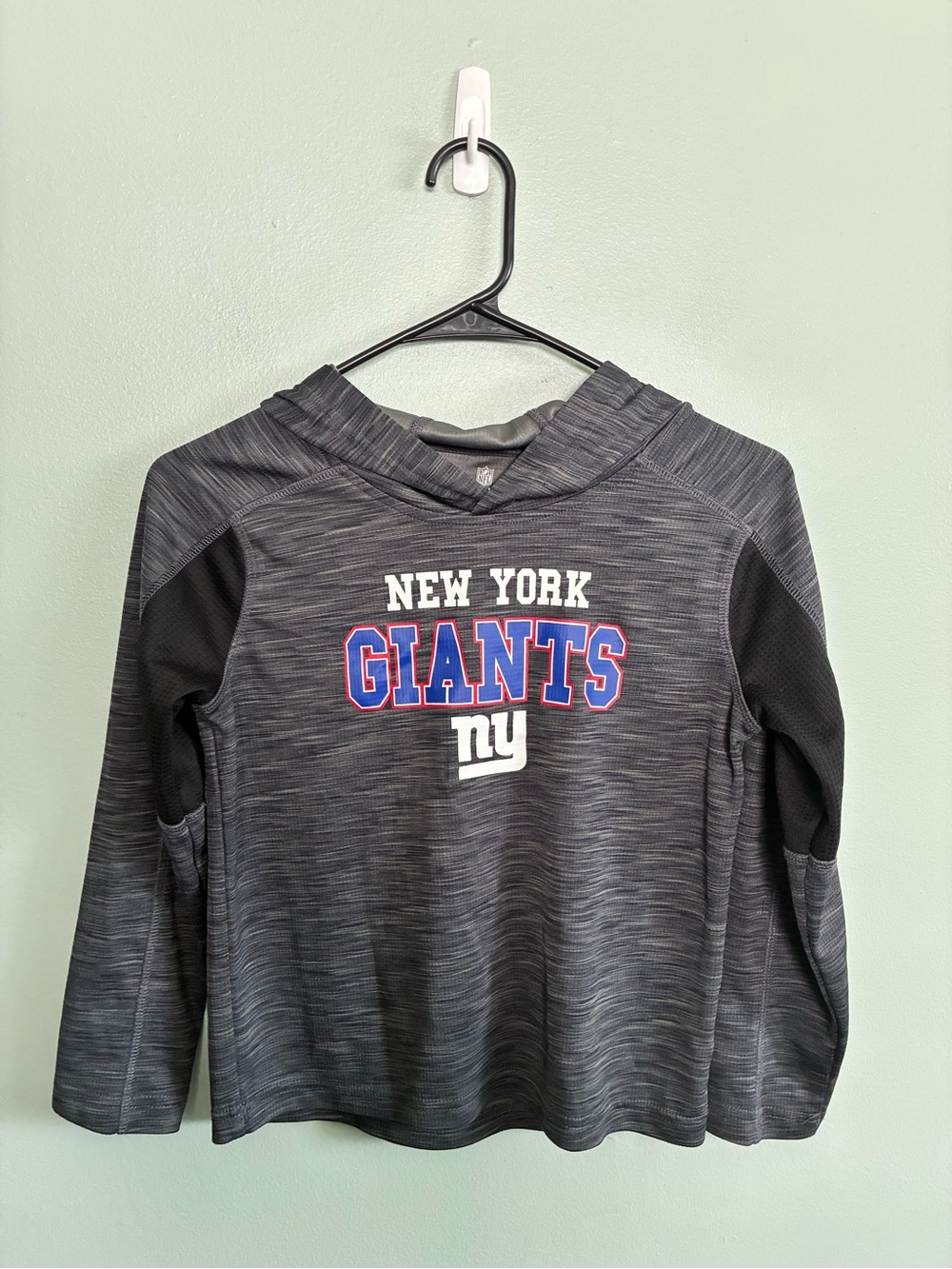 NFL Team Apparel Kids Youth New York Giants Hooded Sweatshirt Grey Sz S 6/7